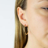 9ct Yellow Gold Textured Hoop Earrings GE2405