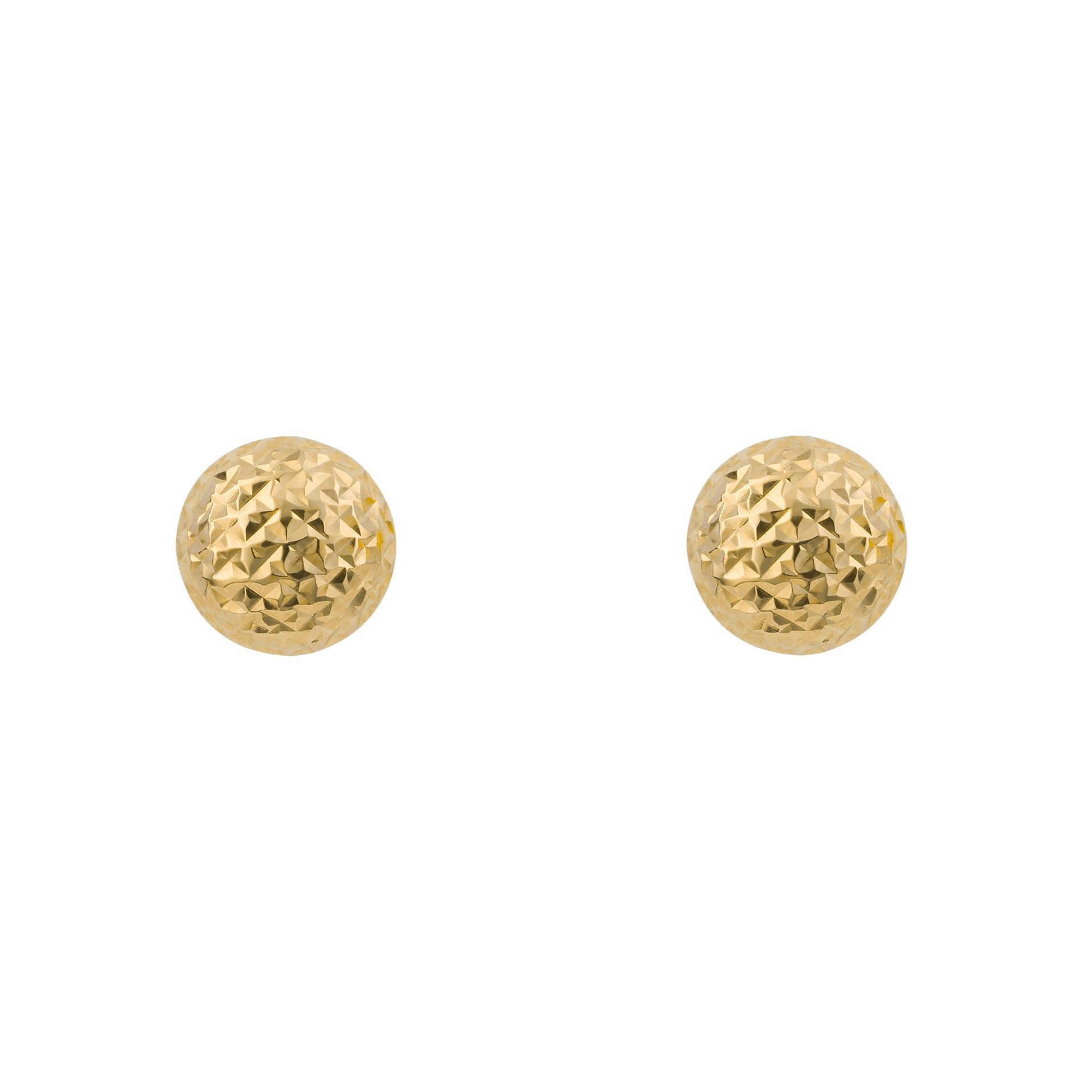 9ct yellow gold textured ball stud earrings