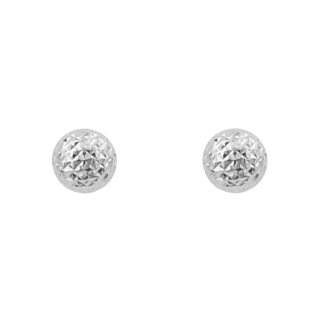 9ct White Gold Textured Ball Stud Earrings GE2428