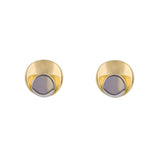 9ct yellow and white gold disc stud earrings
