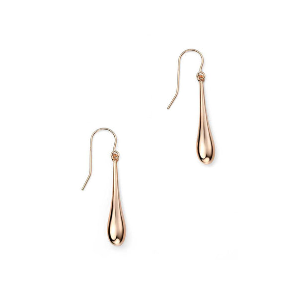 9ct Rose Gold Elongated Drop Hook Earrings GE941