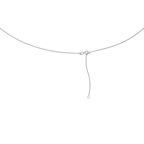 9ct White Gold Adjustable Diamond Cut Curb Chain GN143