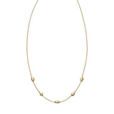 9ct Yellow Gold Organic Pebble Station Necklace GN310