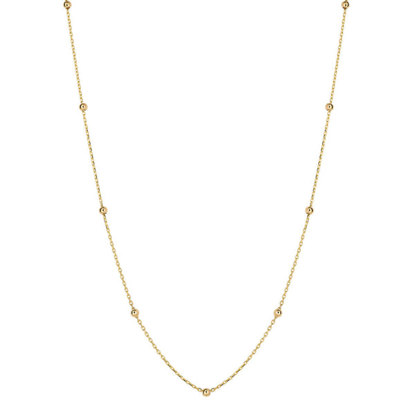9ct Yellow Gold Polished Ball Station Necklace GN365