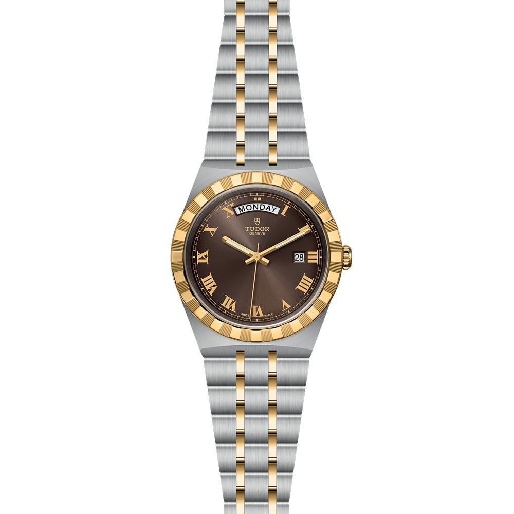 TUDOR Royal 41mm Chocolate Brown Dial Steel & Gold Watch M28603-0007