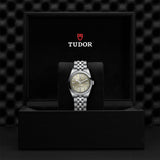 tudor black bay 31 light champagne dial ladies watch in presentation box