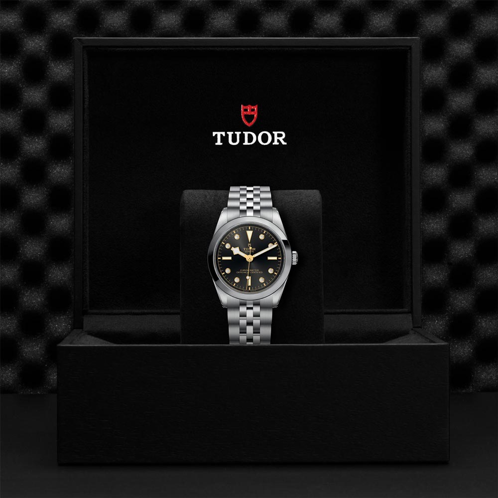 tudor black bay 36 anthracite dial watch in presentation box