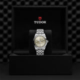 tudor black bay 39 light champagne dial watch in presentation box