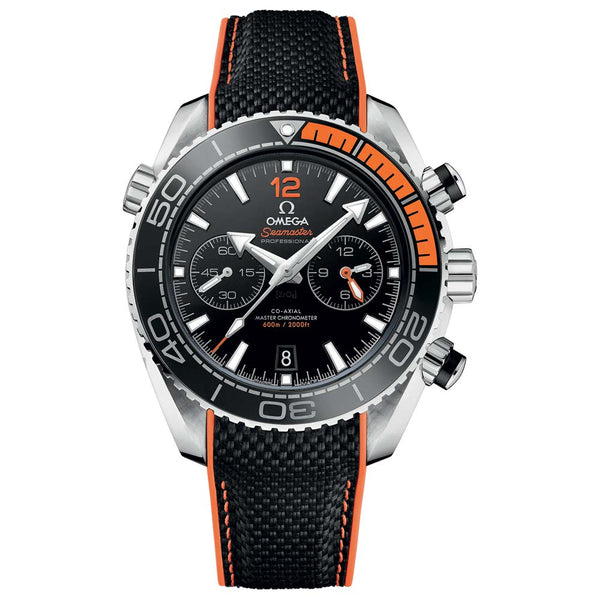 omega seamaster planet ocean 600m 45.5mm black dial automatic chronograph gents watch