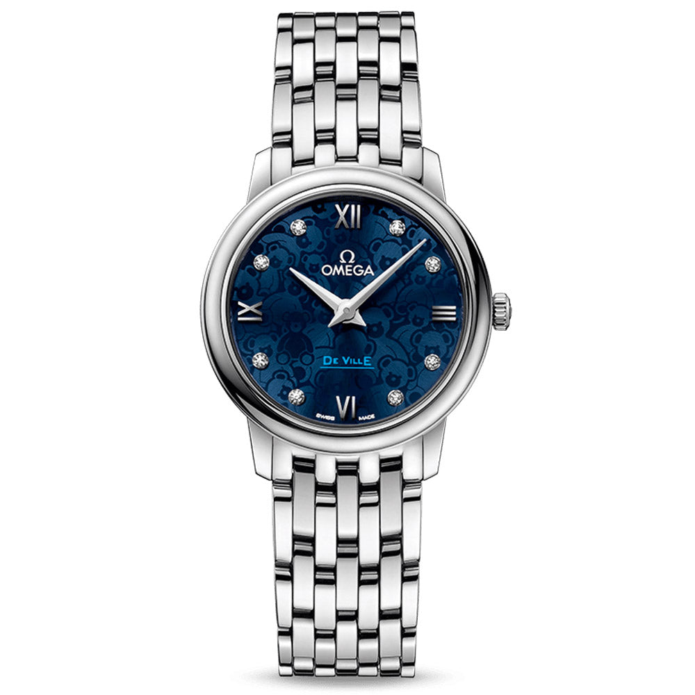 OMEGA De Ville Prestige Orbis Edition 27.4mm Blue Dial Diamond Ladies Quartz Watch 42410276053003