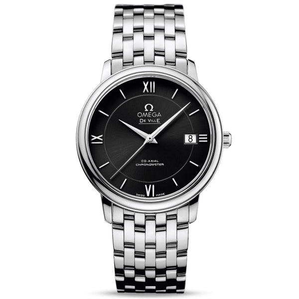 omega de ville prestige 36.8mm black dial gents automatic watch