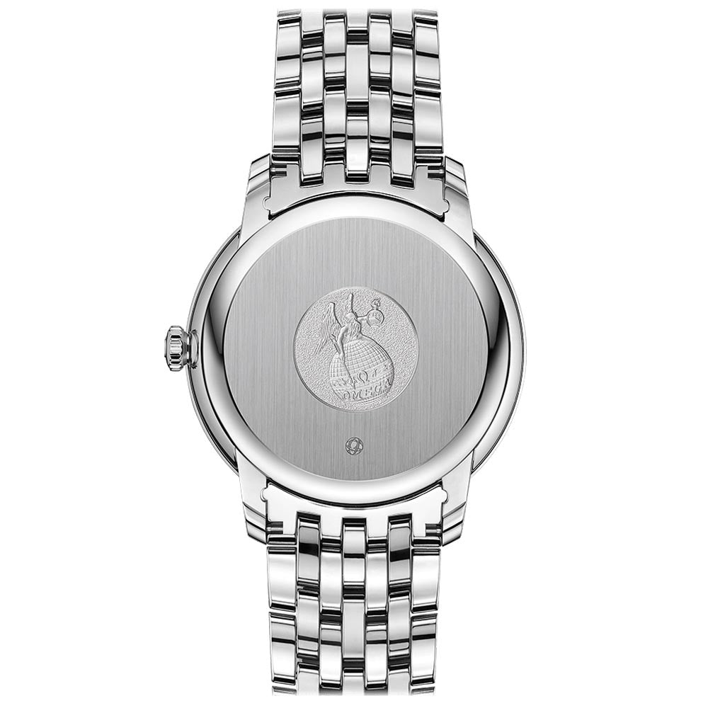 omega de ville prestige 39.5mm grey dial gents automatic watch case back view