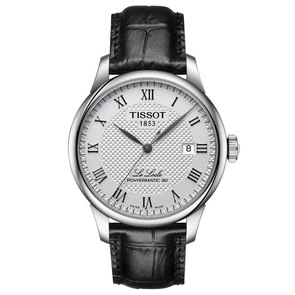 tissot le locle powermatic 80 39.3mm silver dial automatic gents watch