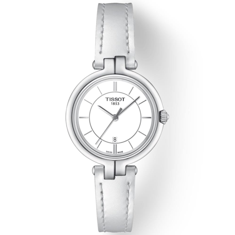 Tissot T-Lady Flamingo 30mm White Dial Stainless Steel Watch T0942101601100