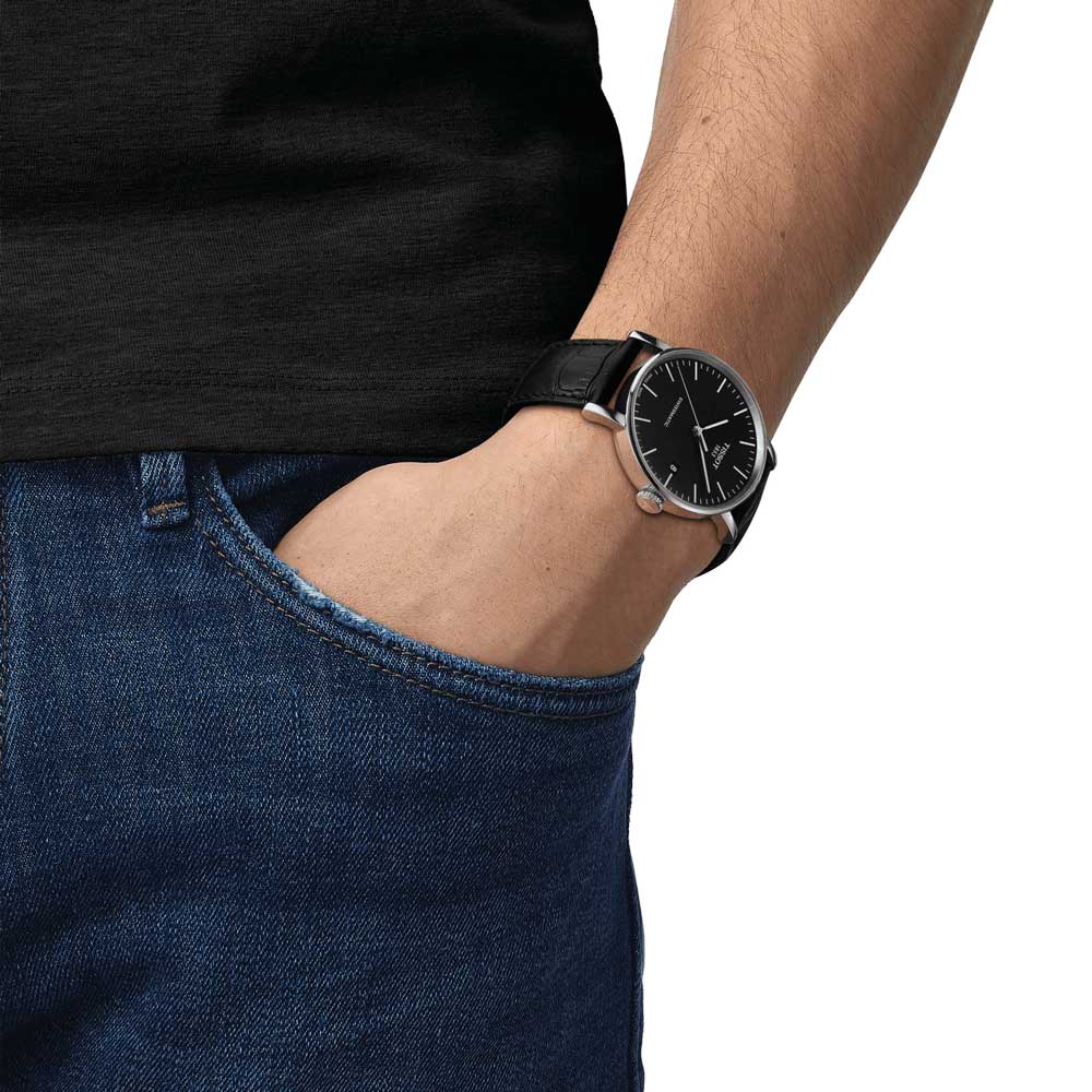tissot everytime swissmatic 40mm black dial automatic gents watch model shot