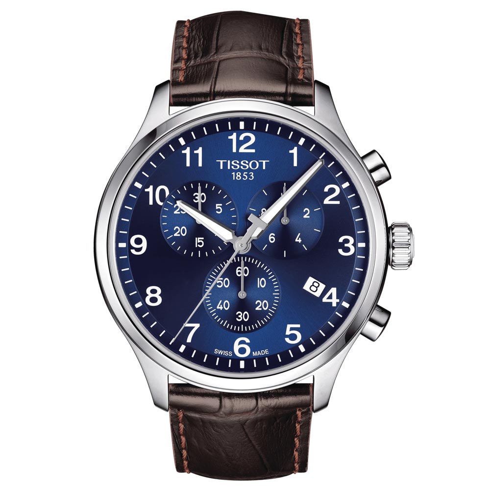 tissot t-sport chrono xl classic 45mm blue dial stainless steel gents watch