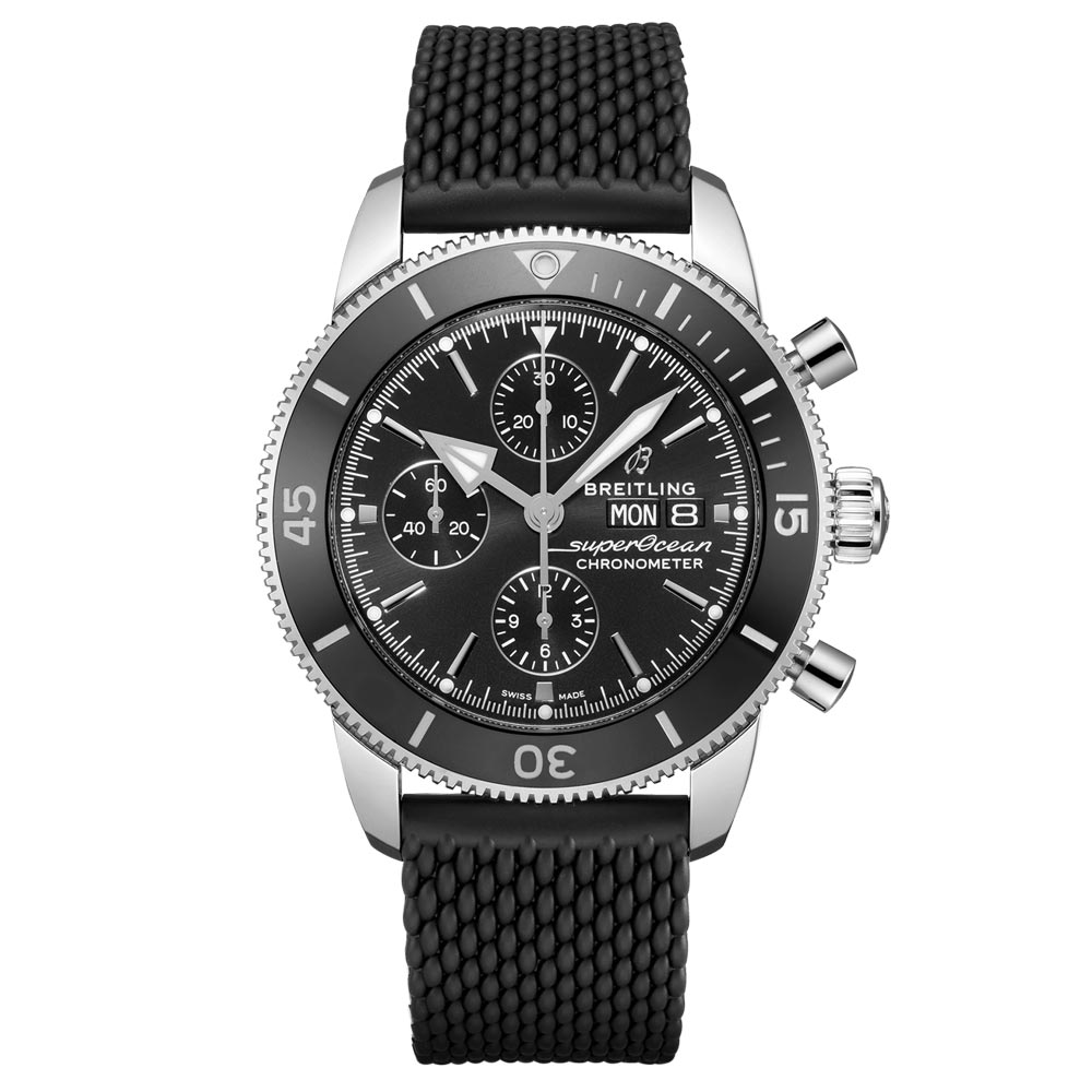 breitling superocean heritage chronograph 44mm black dial automatic gents watch