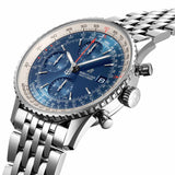 breitling navitimer chronograph 41mm blue dial automatic gents watch dial close up