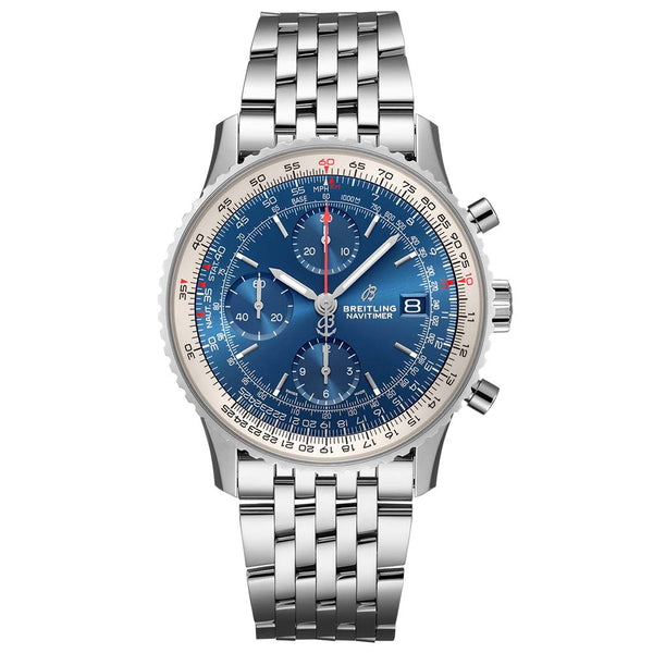 breitling navitimer chronograph 41mm blue dial automatic gents watch