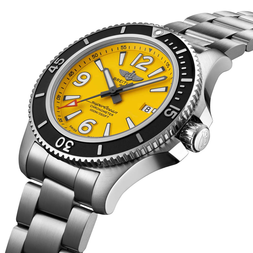 Breitling Superocean 44mm Yellow Dial Automatic Gents Watch A17367021I1A1