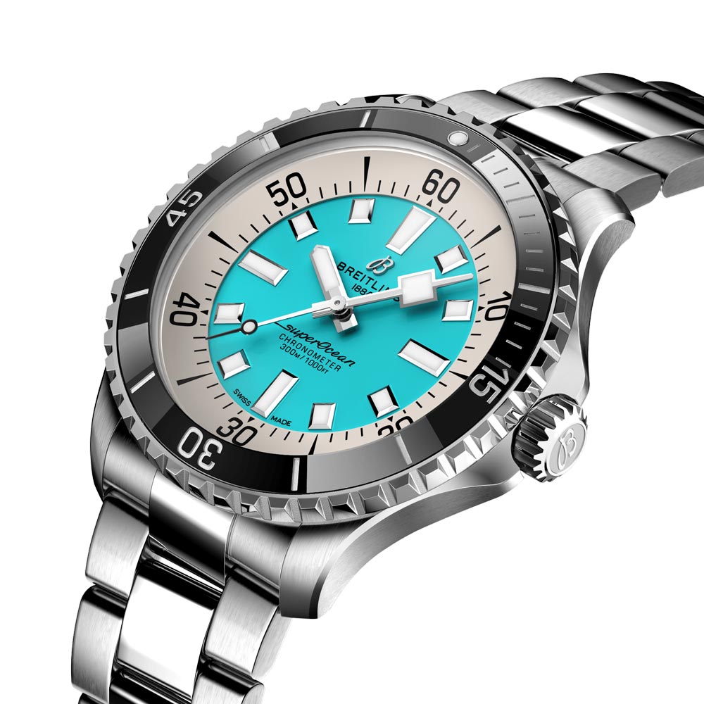 Breitling Superocean 44mm Turquoise Dial Automatic Gents Watch A17376211L2A1