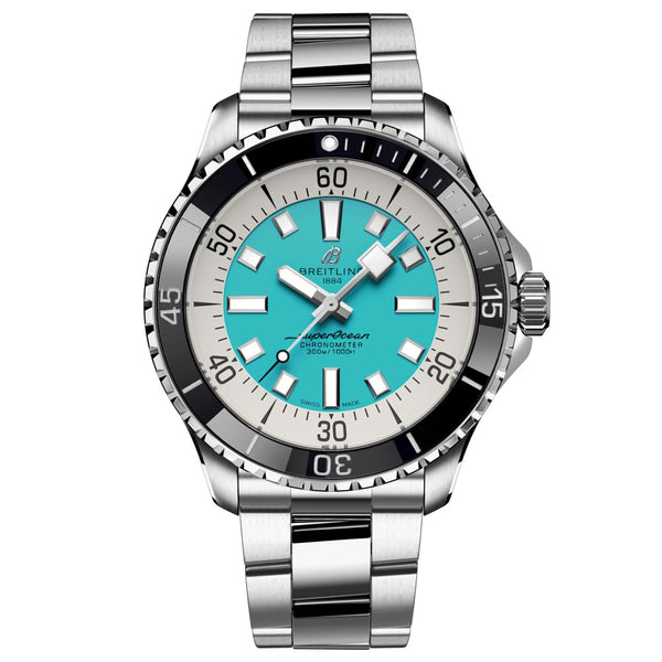 Breitling Superocean 44mm Turquoise Dial Automatic Gents Watch A17376211L2A1