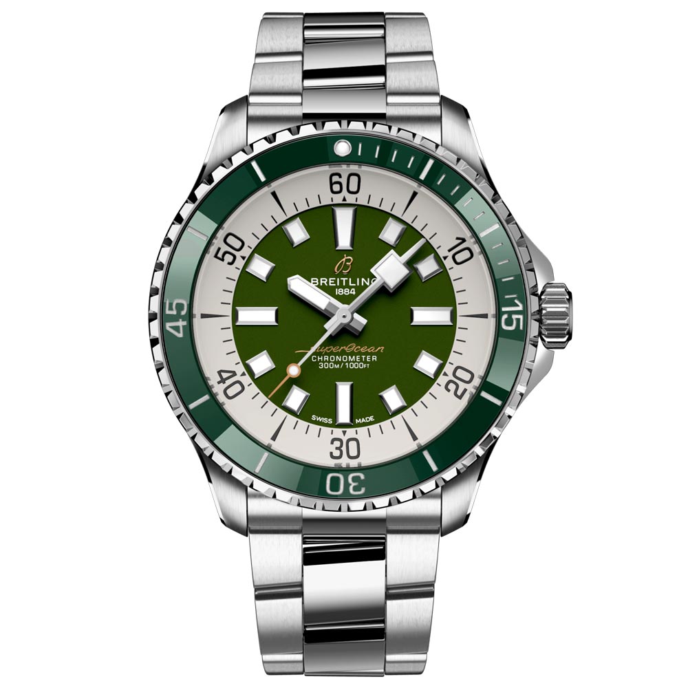 Breitling Superocean 44mm Green Dial Automatic Gents Watch A17376A31L1A1