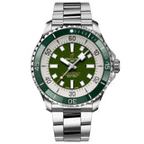 breitling superocean 44mm green dial automatic gents watch