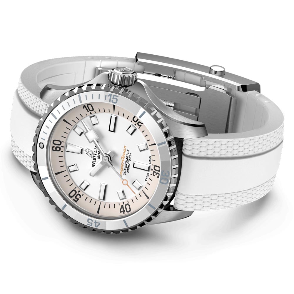 Breitling Superocean 36mm White Dial Automatic Ladies Watch A17377211A1S1
