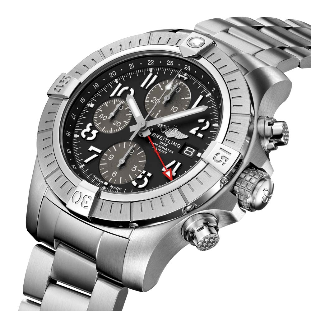 Breitling Avenger Chronograph GMT 45mm Black Dial Automatic Gents Watch A24315101B1A1