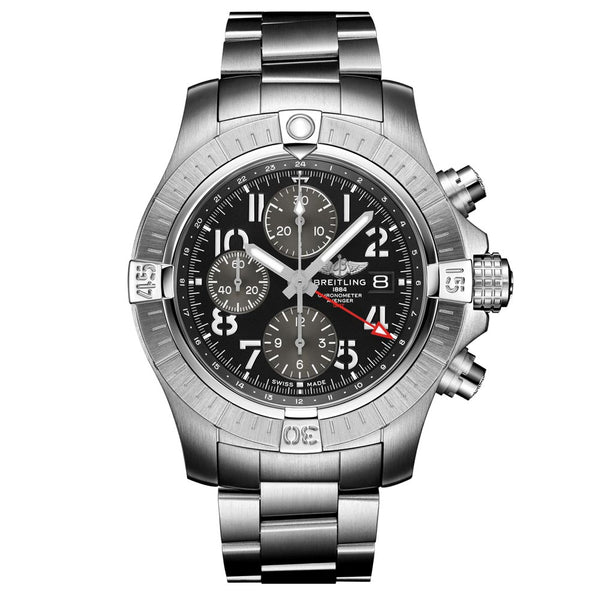 breitling avenger chronograph gmt 45mm black dial automatic gents watch