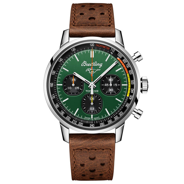 breitling top time ford mustang 42mm green dial automatic chronograph gents watch