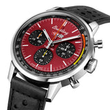 breitling top time chevrolet corvette 42mm red dial automatic chronograph gents watch dial close up