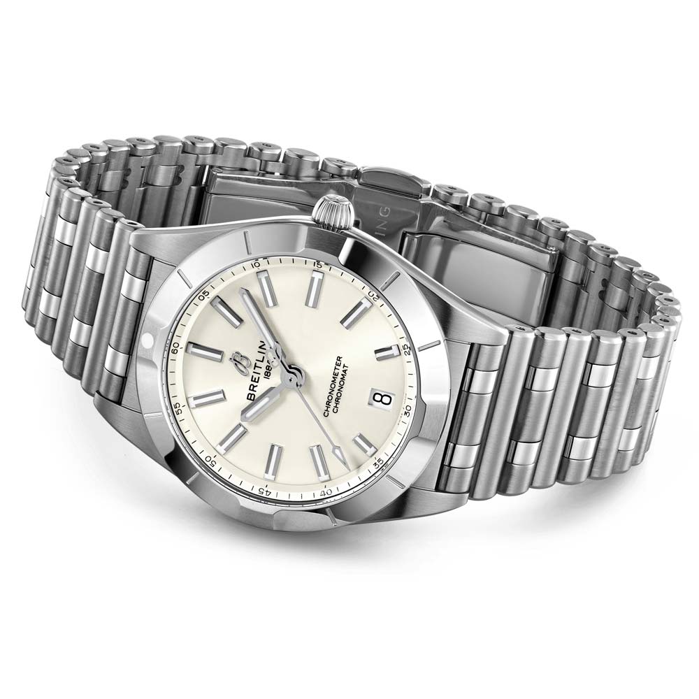 Breitling Chronomat 32mm White Dial Ladies Quartz Watch A77310101A2A1