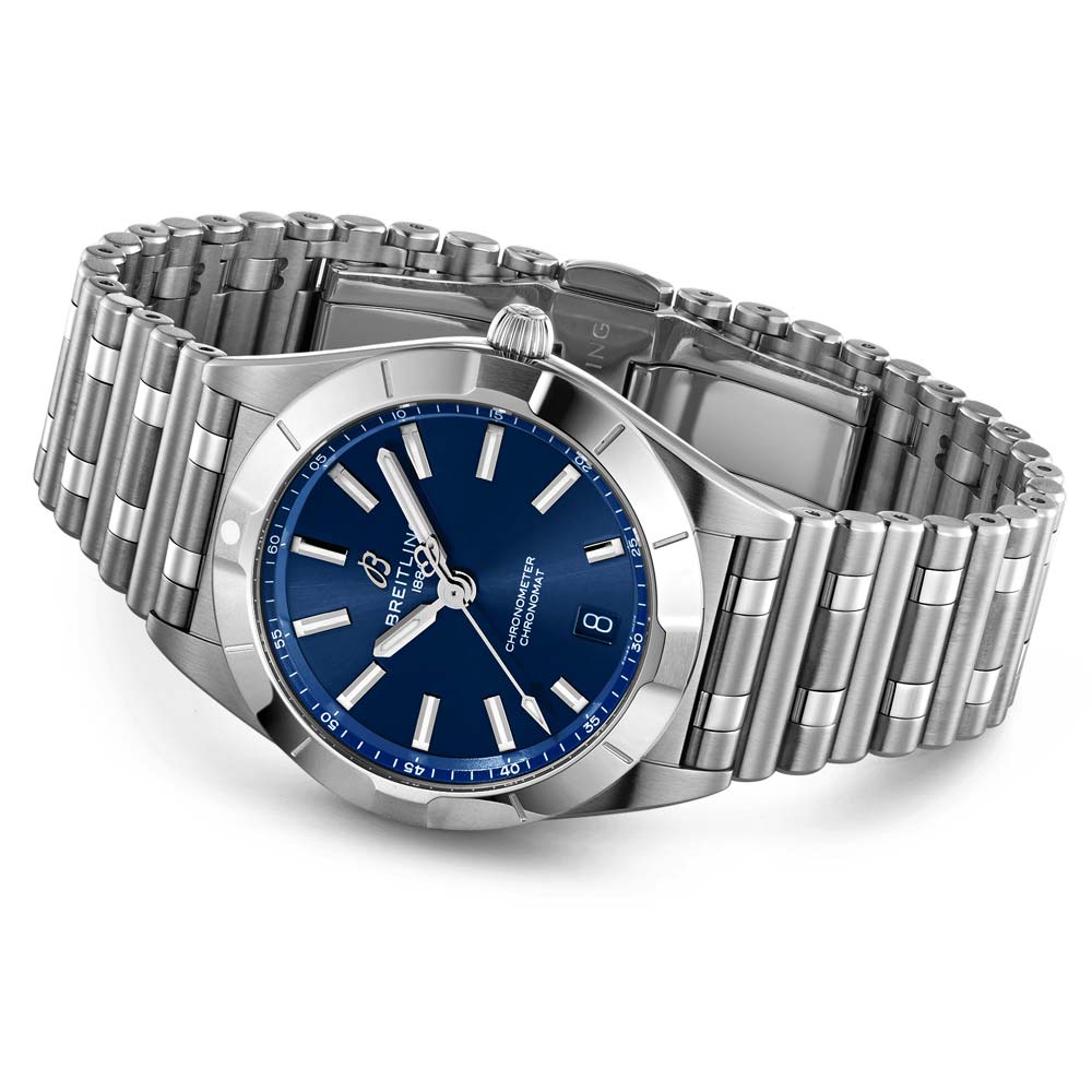 Breitling Chronomat 32mm Blue Dial Ladies Quartz Watch A77310101C1A1