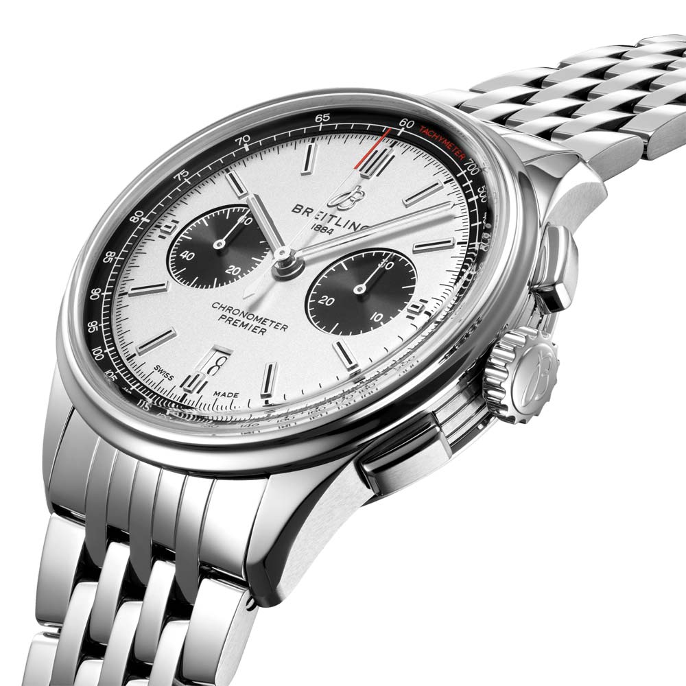 Breitling Premier B01 Chronograph 42mm Silver Dial Automatic Gents Watch AB0118221G1A1