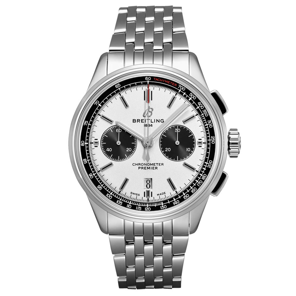 Breitling Premier B01 Chronograph 42mm Silver Dial Automatic Gents Watch AB0118221G1A1