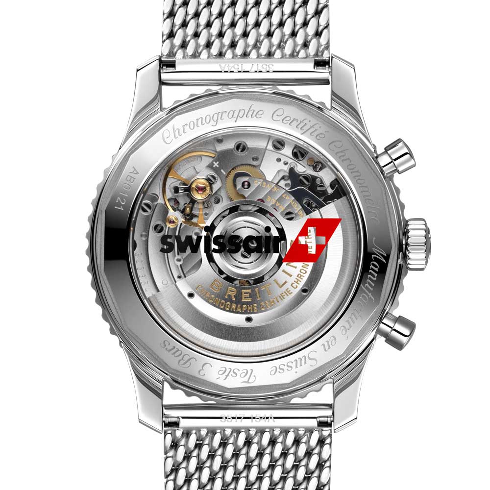Breitling Navitimer B01 Chronograph Swissair 43mm Black Dial Automatic Gents Watch AB01211B1B1A1