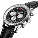 breitling navitimer b01 chronograph 46mm black dial automatic gents watch dial close up
