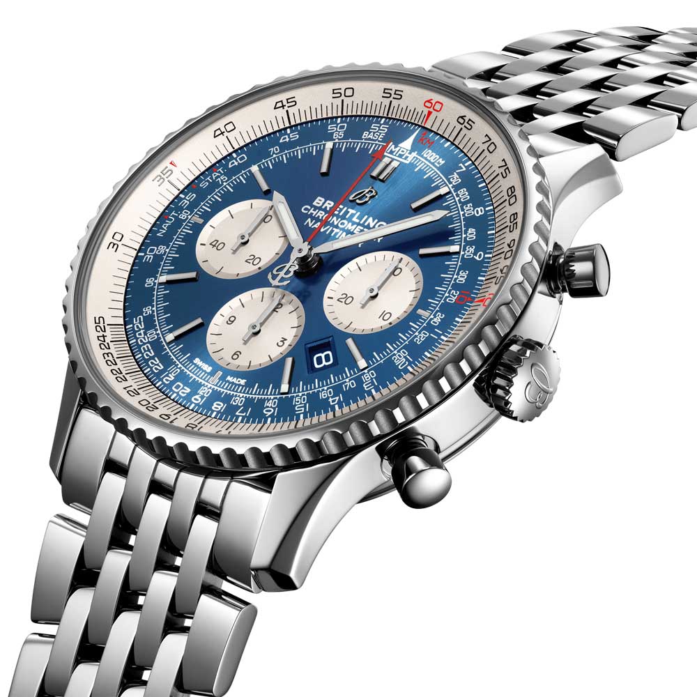 breitling navitimer b01 chronograph 46mm blue dial automatic gents watch