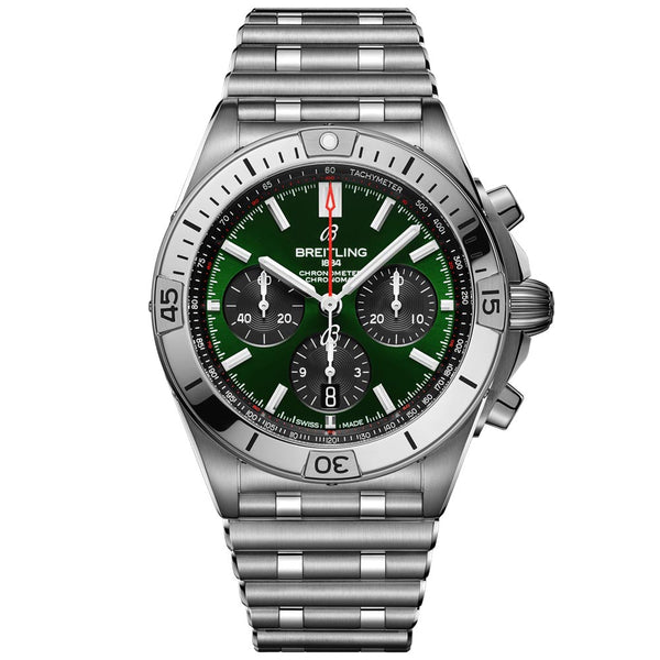Breitling Chronomat B01 42mm Green Dial Automatic Chronograph Gents Watch AB0134101L1A1