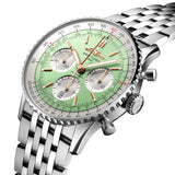 Breitling Navitimer B01 Chronograph 41mm Mint Green Dial Automatic Gents Watch AB0139211L1A1