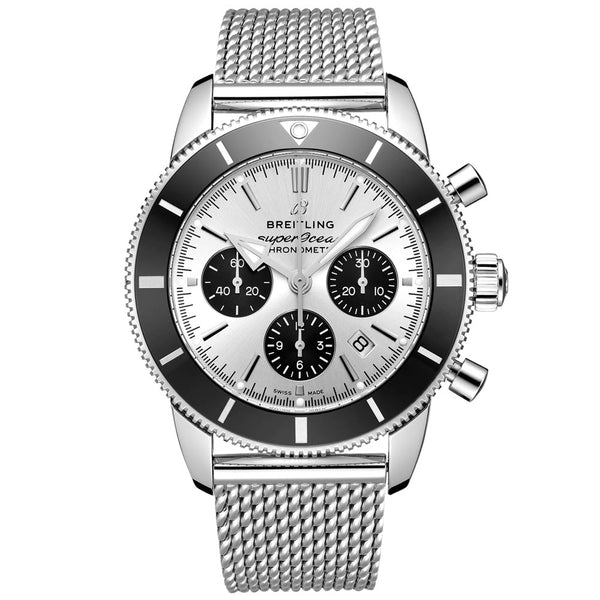 Breitling Superocean Heritage B01 Chronograph 44mm Silver Dial Automatic Gents Watch AB0162121G1A1