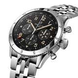 breitling avi b04 chronograph gmt p-51 mustang 46mm black dial automatic gents watch