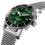 breitling superocean heritage b20 46mm green dial automatic gents watch lug view