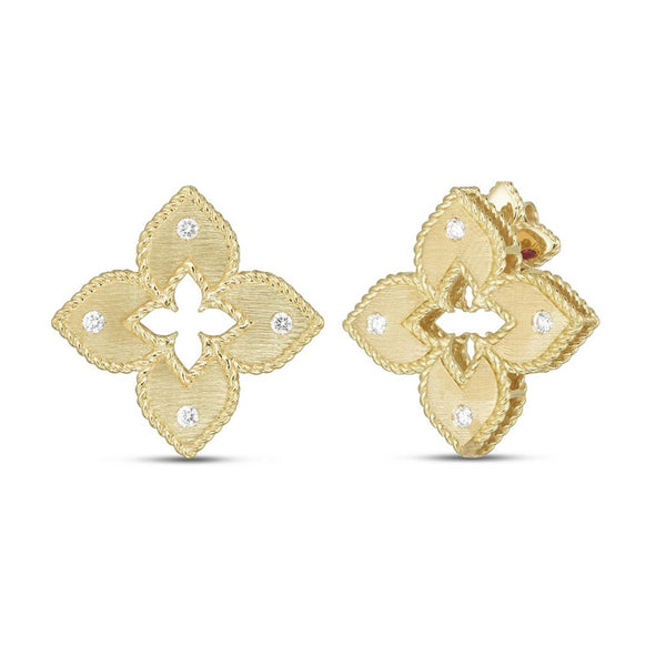 Roberto Coin 18ct Yellow Gold 0.10ct Venetian Princess Diamond Earrings ADR777EA2803 18Y