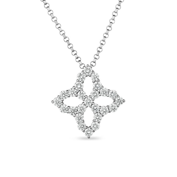 Roberto Coin 18ct White Gold 0.50ct Diamond Princess Necklace ADR888CL1497