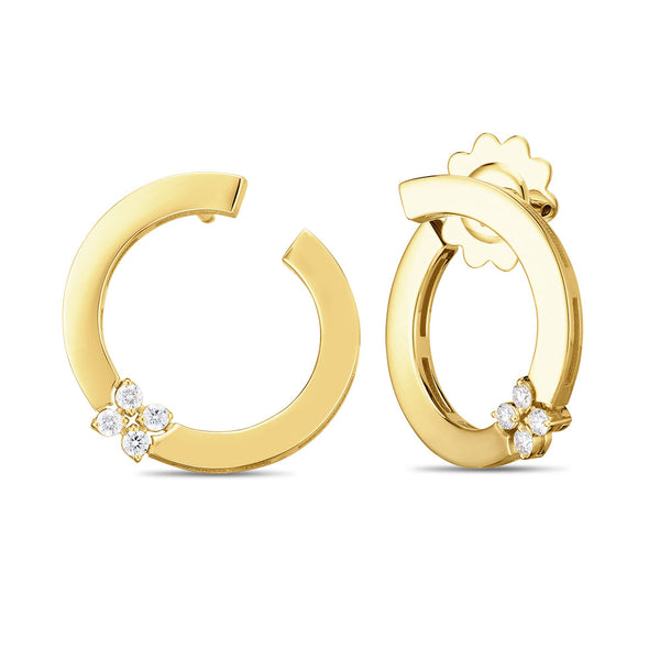 Roberto Coin 18ct Yellow Gold 0.19ct Diamond Love In Verona Hoop Earrings ADR888EA2036 YG