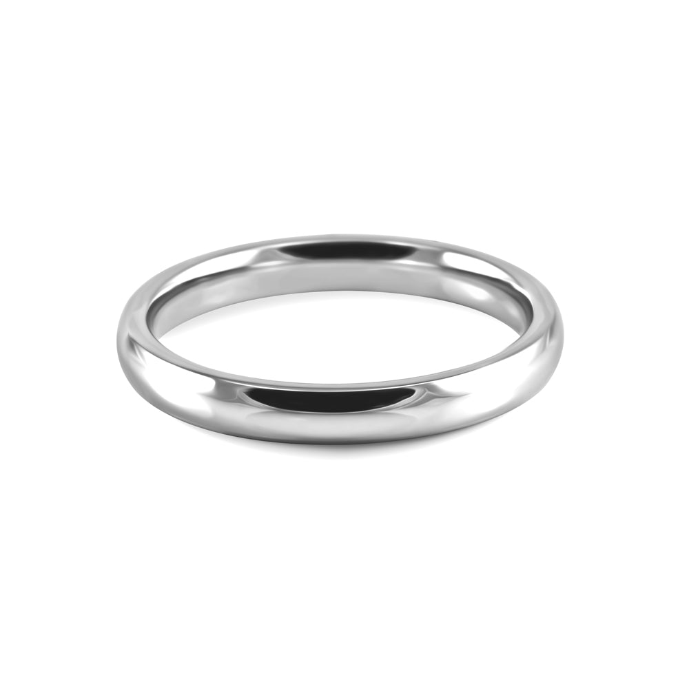 Platinum 2.5mm Medium Court Wedding Ring Horizontal Closeup