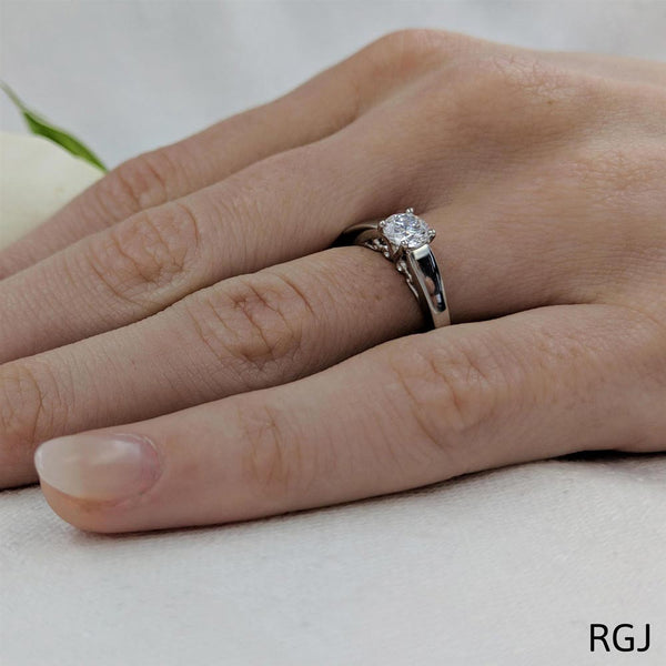 The Ballenas Platinum Round Brilliant Cut Diamond Solitaire Engagement Ring